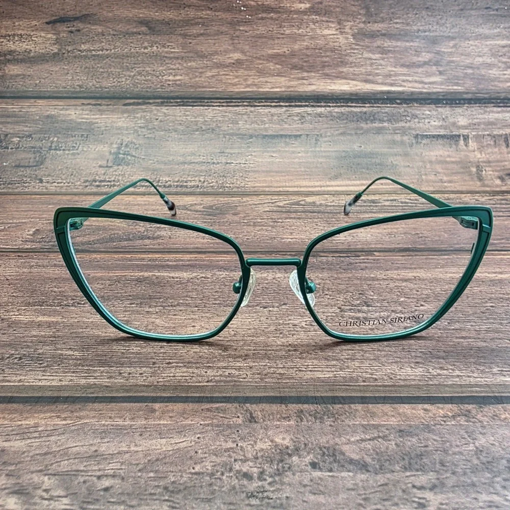 Christian Siriano CS Cassidy Teal Cat Eye Eyeglasses Frames 55-18-145 Metal